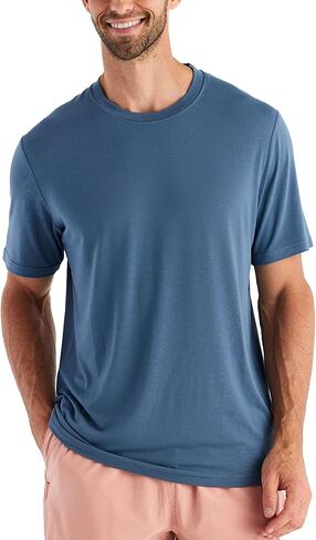 Free Fly Men's Motion Tee - Crew Neck Bamboo Viscose T-Shirt with Sun Protection UPF 50+ in Saudi Arabia