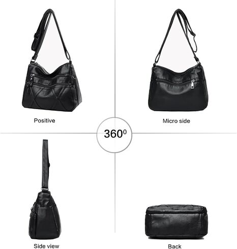 Triple Zip Crossbody Bags for Women Multiple Pockets Bag Ladies houlder Handbags with in Saudi Arabia