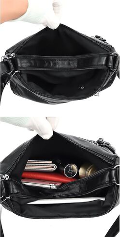 Triple Zip Crossbody Bags for Women Multiple Pockets Bag Ladies houlder Handbags with in Saudi Arabia