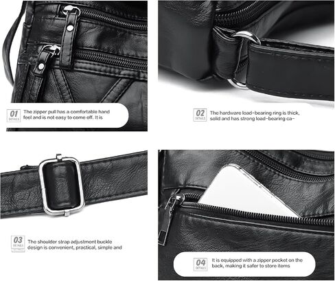 Triple Zip Crossbody Bags for Women Multiple Pockets Bag Ladies houlder Handbags with in Saudi Arabia