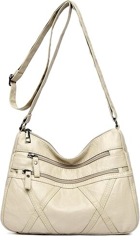 Triple Zip Crossbody Bags for Women Multiple Pockets Bag Ladies houlder Handbags with in Saudi Arabia
