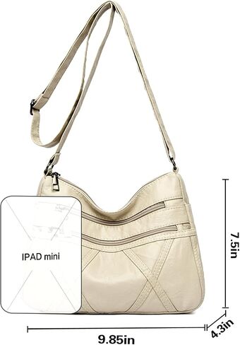 Triple Zip Crossbody Bags for Women Multiple Pockets Bag Ladies houlder Handbags with in Saudi Arabia