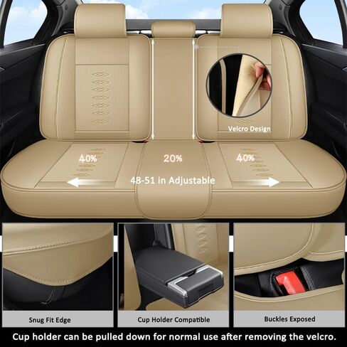 Car Seat Covers for Land Rover Discovery Sport 2015-2024 2025,Waterproof Leather Seat Covers 5-Seats Standard,Interior Accessories with Airbag,Seat Cover Sets for Discovery Sport(Beige) in Saudi Arabia