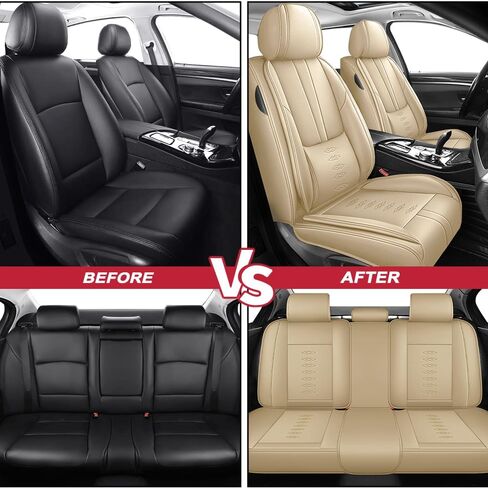 Car Seat Covers for Land Rover Discovery Sport 2015-2024 2025,Waterproof Leather Seat Covers 5-Seats Standard,Interior Accessories with Airbag,Seat Cover Sets for Discovery Sport(Beige) in Saudi Arabia