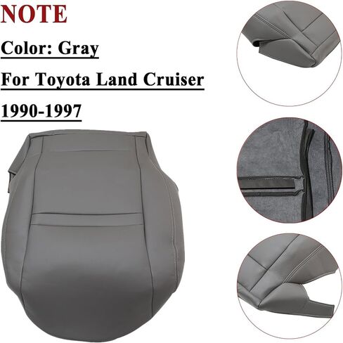 NLQR Front Driver and Passenger Side Bottom Replacement Seat Covers Gray Microfiber Leather Compatible with Toyota Land Cruiser 1990 1991 1992 1993 1994 1995 1996 1997 in Saudi Arabia
