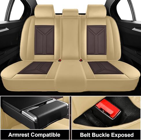 Luxury Car Seat Covers Fit for Volvo S60 2002-2025, Premium Leather Seat Protectors, Waterproof Non-Slip Seat Cover, All Weather Cover for Car Seat (2 Front Luxury,Beige) in Saudi Arabia