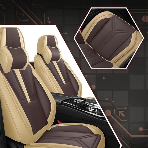 Luxury Car Seat Covers Fit for Volvo S60 2002-2025, Premium Leather Seat Protectors, Waterproof Non-Slip Seat Cover, All Weather Cover for Car Seat (2 Front Luxury,Beige) in Saudi Arabia