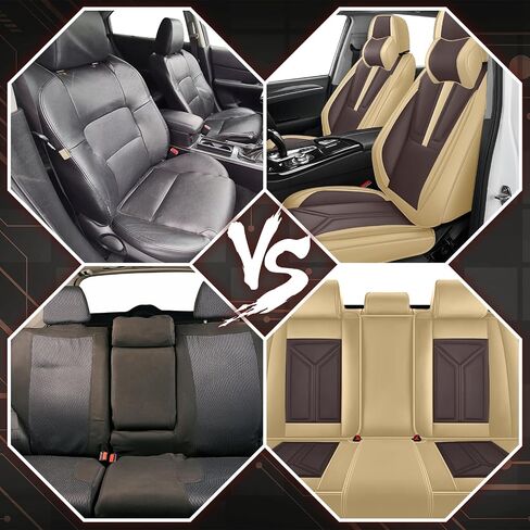 Luxury Car Seat Covers Fit for Volvo S60 2002-2025, Premium Leather Seat Protectors, Waterproof Non-Slip Seat Cover, All Weather Cover for Car Seat (2 Front Luxury,Beige) in Saudi Arabia