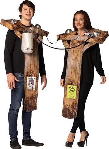Rasta Imposta Electric Utility Poles Couples Halloween Costume Electricity Wires Power Lines Funny Dress Up Mens Womens Costumes, Adult One Size in Saudi Arabia