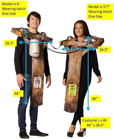 Rasta Imposta Electric Utility Poles Couples Halloween Costume Electricity Wires Power Lines Funny Dress Up Mens Womens Costumes, Adult One Size in Saudi Arabia
