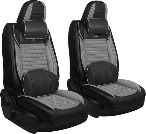 Seat Covers Full Set Custom Fit for Subaru XV Crosstrek 2013-2023, Deluxe Waterproof Car Seat Cover, Breathable and Comfortable Leather Cushion Cover, Auto Interior Accessories (Black Gray) in Saudi Arabia