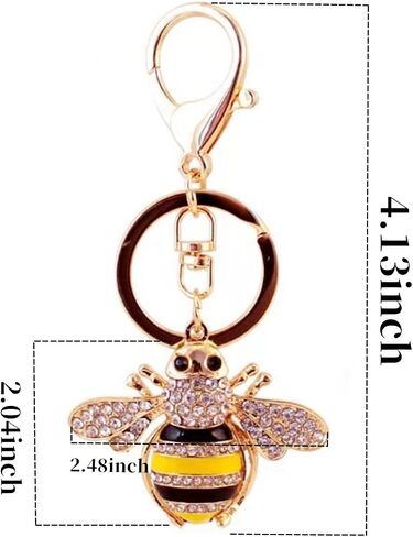 3 Pcs Rhinestone Little Bee Keychain Keyring Yellow Bee Crystal Keychain with Lobster Clasp Charm Pendant Honeybee Keychain for Bag Purse Wallet in Saudi Arabia