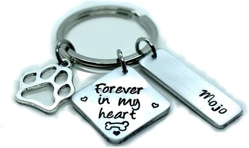 Personalized dog memorial keychain, dog loss sympathy gift, forever in my heart, pet cat in Kuwait