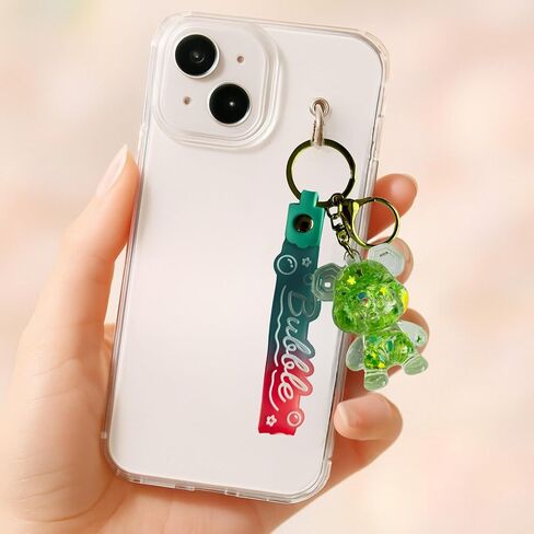 Teddy Bear Bubble Liquid Keychain – Cute Wristlet Key Holder for Women – Funny Bag Charm for Kids & Car Keys in Saudi Arabia