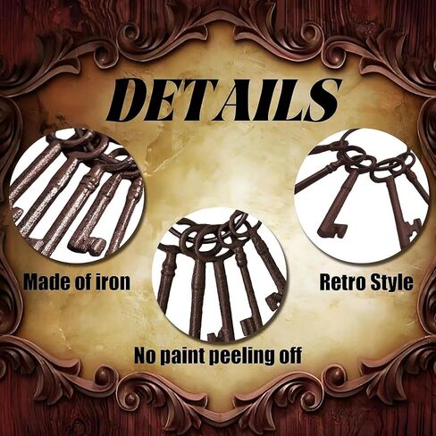 Vintage Skeleton Cast Iron Key Ring, Retro Pirate Prisoner Carribean Cosplay Accessories Home Decor for Halloween in Saudi Arabia
