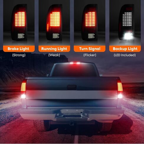 مصباح خلفي LED لسيارة Ford F150 1997-2003، F-150 Heritage 2004، F250 F350 F450 F550 Super Duty 1999-2007، F250 Light Duty 1997-1999، يناسب فقط موديلات Styleside Fleetside، مجموعة الضوء الخلفي in Saudi Arabia