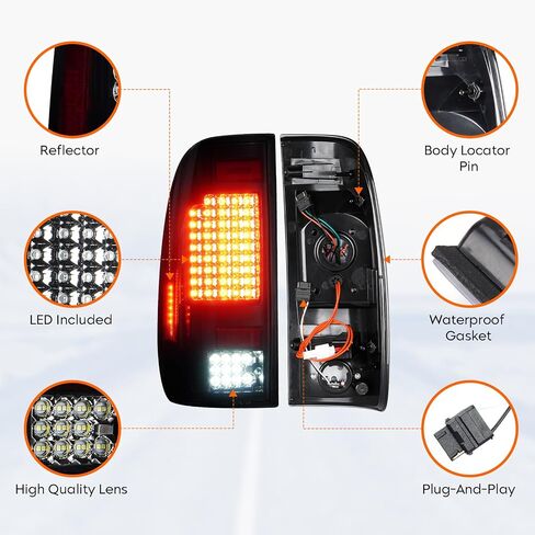 مصباح خلفي LED لسيارة Ford F150 1997-2003، F-150 Heritage 2004، F250 F350 F450 F550 Super Duty 1999-2007، F250 Light Duty 1997-1999، يناسب فقط موديلات Styleside Fleetside، مجموعة الضوء الخلفي in Saudi Arabia