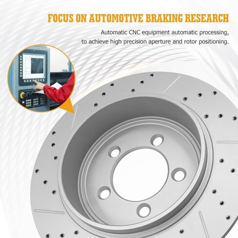 Ceramic Brake Pads and Rotors Kit Rear Drilled Slotted Vented Rotors & Brakes 2002 2003 2004 2005 for Mercury Mountaineer in Kuwait