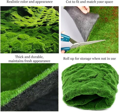 Simulation Artificial Moss Mat 1x1m, Fake Moss Mat Decorative Faux Turf Lawn Carpet for Balcony Terrace Decoration Window Display Decoration in Saudi Arabia