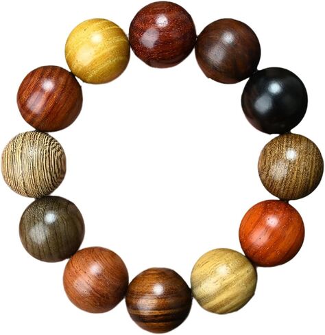 Handcrafted Wooden Bead Bracelet Mixed Natural Wood Colors Prayer Bracelet for Men or Women,1pc/pack in Saudi Arabia