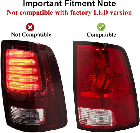 AmeriLite for 2009-2022 Dodge Ram 1500/10-22 Ram 2500 3500 Pickup C-Type LED Tube Dark Black Tail Light Assembly Pair - Passenger and Driver Side in Saudi Arabia