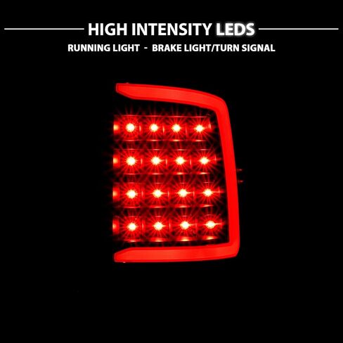 AmeriLite for 2009-2022 Dodge Ram 1500/10-22 Ram 2500 3500 Pickup C-Type LED Tube Dark Black Tail Light Assembly Pair - Passenger and Driver Side in Saudi Arabia