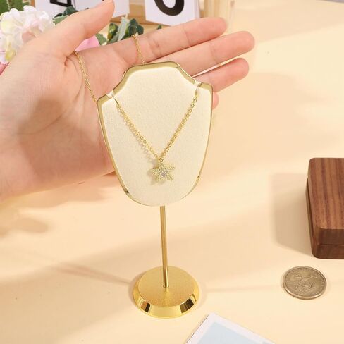 CHGCRAFT Necklace Display Stand Velvet Jewelry Holder with Golden Tone Base Necklace Display Stand for Vendors, Green in Saudi Arabia