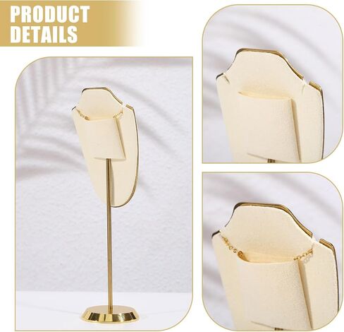 CHGCRAFT Necklace Display Stand Velvet Jewelry Holder with Golden Tone Base Necklace Display Stand for Vendors, Green in Saudi Arabia