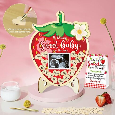 65 Pcs Highland Cow Baby Shower Decorations Guest Book, Baby Shower Guest Book Alternatives with Photo Frame, 60 Wood Slices Cow Baby Shower Guest Book for Boys Grils Baby Shower in Saudi Arabia