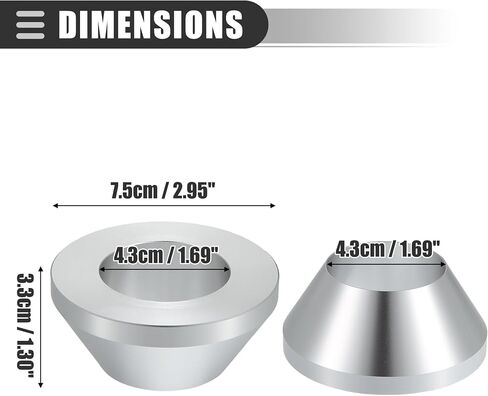 Motoforti Manual Tire Changer Centering Cone, Upgrade Wheel Balancer Hold Down Cone, 1.67" Diameter Center Post for Car Truck RV SUV, Metal, Silver Tone in Saudi Arabia