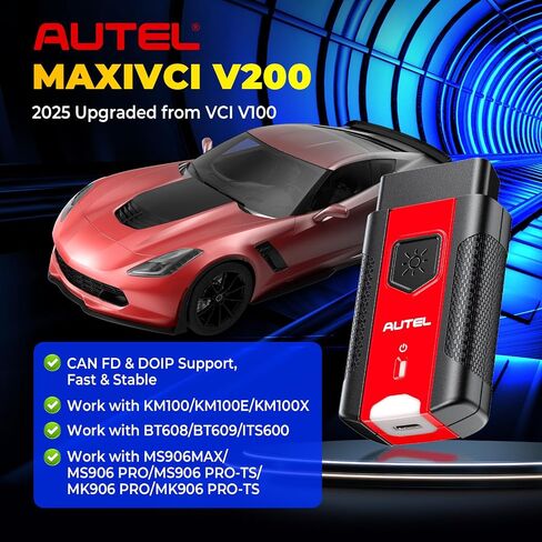 autelmaxivci v200 vci200 محول موصل obd2 اللاسلكي، 2025 vci 200 obd2 دونجل التشخيص، العمل مع الماسح الضوئيmaxisys MS906 PRO MS906MAX MS906 PRO-TS KM100 BT608 BT609 ITS600 MK906 PRO TS in Kuwait