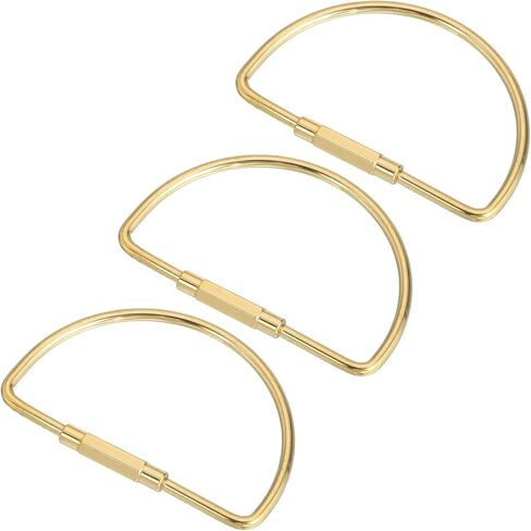 uxcell 3Pcs Brass Screw Lock Keychain, Car Key Organizer, Universal Key Fob Holder Screw Lock Keychain-Simple Style for Men Women, Gold, D in Saudi Arabia
