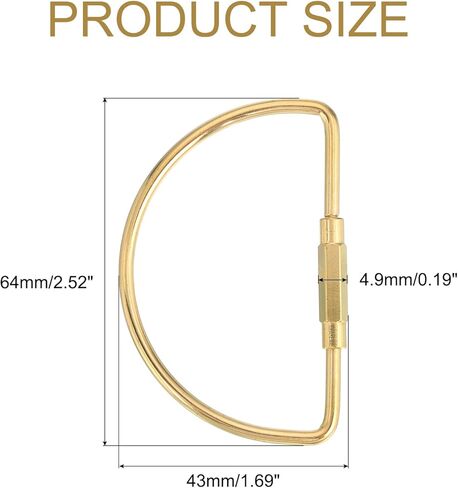uxcell 3Pcs Brass Screw Lock Keychain, Car Key Organizer, Universal Key Fob Holder Screw Lock Keychain-Simple Style for Men Women, Gold, D in Saudi Arabia