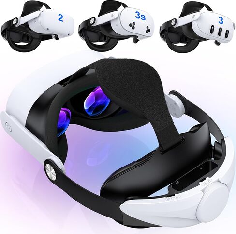 Head Strap for Meta Quest 3S/Quest 3 with Double Adjustament Dials, Enhanced Comfort Head Strap for Oculus Quest 2 with Soft Padding, Digital Display Battery- Balanced/Extra Time in Kuwait