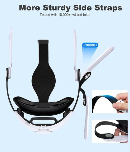 Head Strap for Meta Quest 3S/Quest 3 with Double Adjustament Dials, Enhanced Comfort Head Strap for Oculus Quest 2 with Soft Padding, Digital Display Battery- Balanced/Extra Time in Kuwait