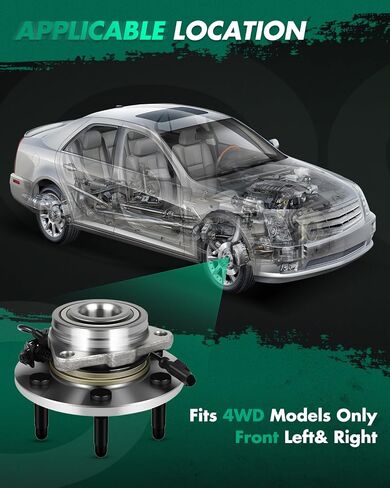 SCITOO 515096 Front Wheel Hub and Bearing Assembly Compatible with Chevy Tahoe Silverado 1500 Avalanche Suburban, Cadillac Escalade, GMC Yukon Sierra 6 Lugs W/ABS, 4WD, 2007-2014 in Saudi Arabia