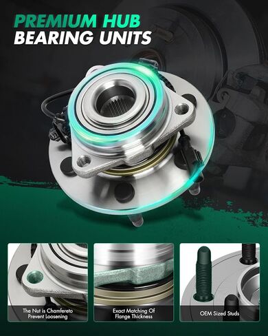 SCITOO 515096 Front Wheel Hub and Bearing Assembly Compatible with Chevy Tahoe Silverado 1500 Avalanche Suburban, Cadillac Escalade, GMC Yukon Sierra 6 Lugs W/ABS, 4WD, 2007-2014 in Saudi Arabia