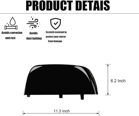 غطاء مرآة الرؤية الخلفية مناسب لـ 2015-2022 Chevy Colorado GMC Canyon أغطية مرايا خارجية زخارف تزيين (أسود) in Kuwait