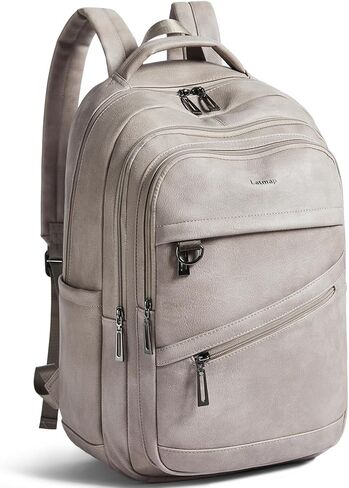 حقيبة الظهر 43L للنساء للنساء - حقيبة الظهر النباتية على ظهر حقيبة تحمل حقيبة الكتب الكلية التي تناسب 17 "كمبيوتر محمول ، براون in Kuwait