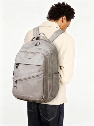 حقيبة الظهر 43L للنساء للنساء - حقيبة الظهر النباتية على ظهر حقيبة تحمل حقيبة الكتب الكلية التي تناسب 17 "كمبيوتر محمول ، براون in Kuwait