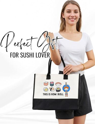 هدايا InnoBeta Sushi، حقيبة حمل قماشية مع سحاب إغلاق علوي وحزام كتف لأعياد الميلاد والكريسماس وكل مناسبة خاصة in Saudi Arabia