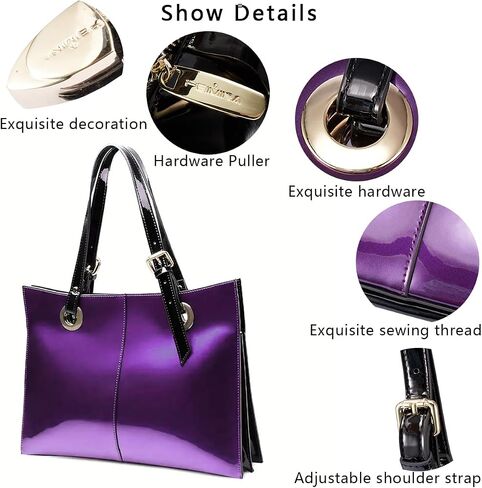 Leather Handbag with Zipper-Large Capacity Clutch Bag-Simple Tote Bag for Commuting to Work Shopping Traveling in Saudi Arabia