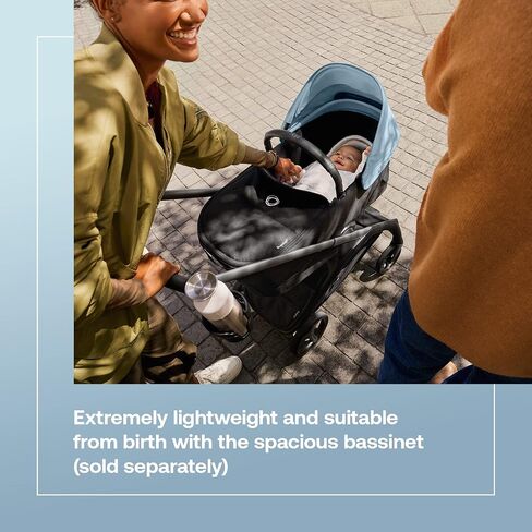 Bugaboo Dragonfly City Stroller, Lightweight Compact Baby Stroller with One Hand Easy Fold in Any Position, Full Suspension, XL Underseat Basket, Black Chassis, Dark Cherry Canopy in Saudi Arabia