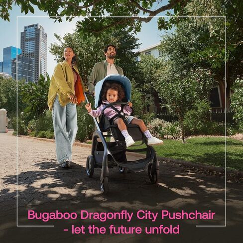 Bugaboo Dragonfly City Stroller, Lightweight Compact Baby Stroller with One Hand Easy Fold in Any Position, Full Suspension, XL Underseat Basket, Black Chassis, Dark Cherry Canopy in Saudi Arabia
