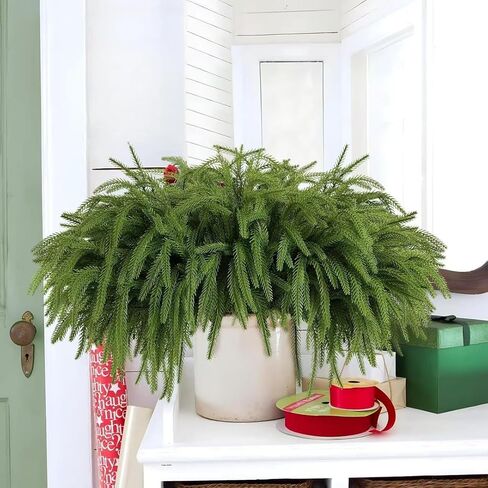 1PC Durable PE Pine Garland - 18-inch Lifelike Needle Clusters, Ideal for Designer Vases, Green in Saudi Arabia