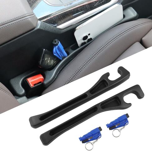 2PCS Car Seat Gap Filler,Anti-Drop Car Seat Crack Organizer,Prevent Items Falling Between Seats - Flexible & Durable for Universal Vehicles,Car Interior Accessories(Black) in Saudi Arabia