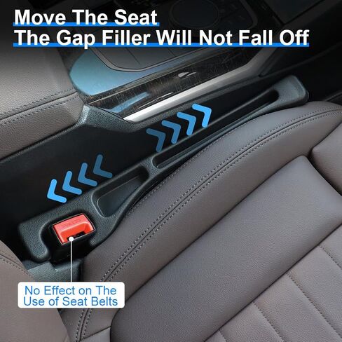 2PCS Car Seat Gap Filler,Anti-Drop Car Seat Crack Organizer,Prevent Items Falling Between Seats - Flexible & Durable for Universal Vehicles,Car Interior Accessories(Black) in Saudi Arabia