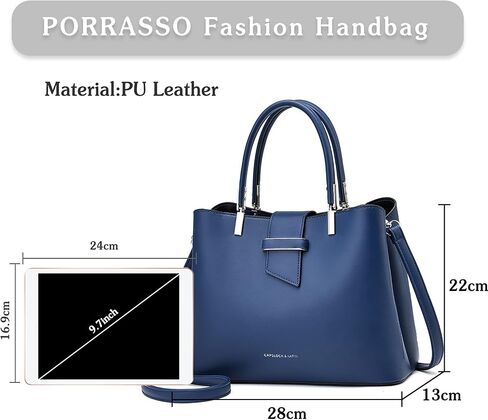 PORRASSO حقيبة يد الموضة المحافظ النساء حقائب بيد علوية السيدات حقيبة كروسبودي حقيبة بولي Leather حقائب كتف جلدية الأخضر in Kuwait