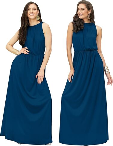 KOH KOH Sexy Sleeveless Flowy Summer Casual Formal Gown in Kuwait
