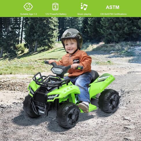 Kids Ride on ATV, 6V Battery Powered Kids Electric Vehicle, 4 Wheeler Quad w/Headlights, MP3, USB, Volume Control, Large Seat, Electric Ride on Toys Best Gifts for 18-36 Months Boys Girls Girls (Pink) in Kuwait